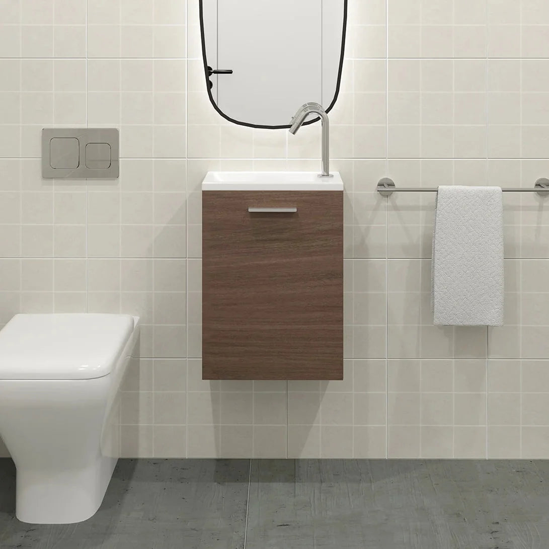 Meuble lave-mains 40cm Noyer Tabac