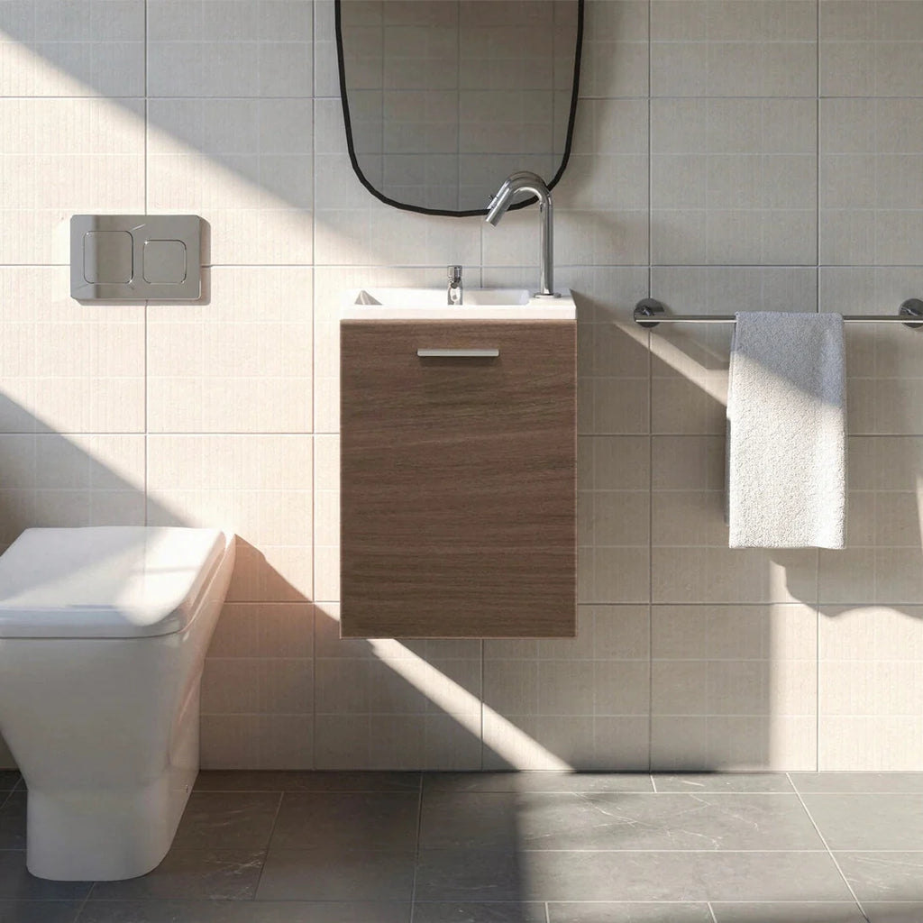 Meuble lave-mains 40cm Noyer Tabac