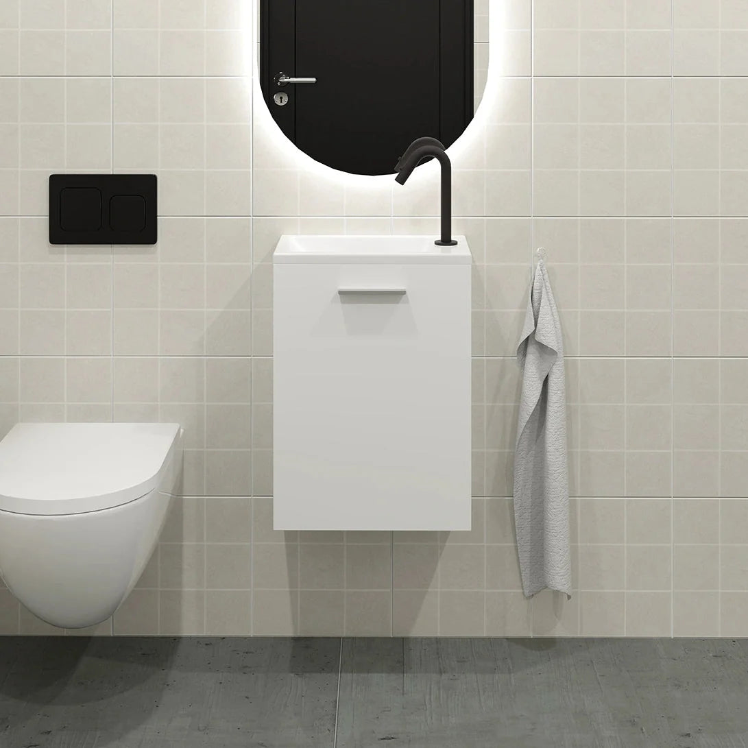 Meuble lave-mains 40cm Blanc Brillant