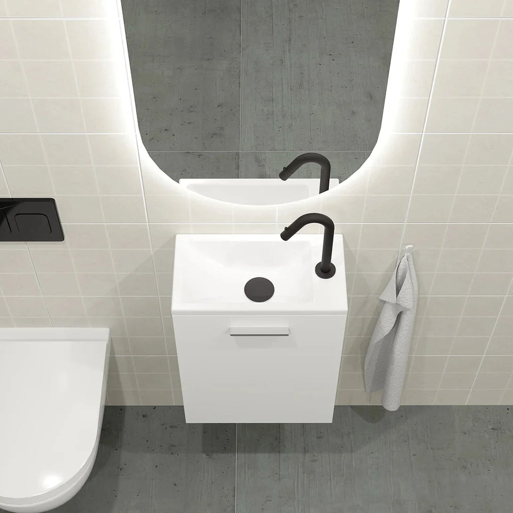 Meuble lave-mains 40cm Blanc Brillant