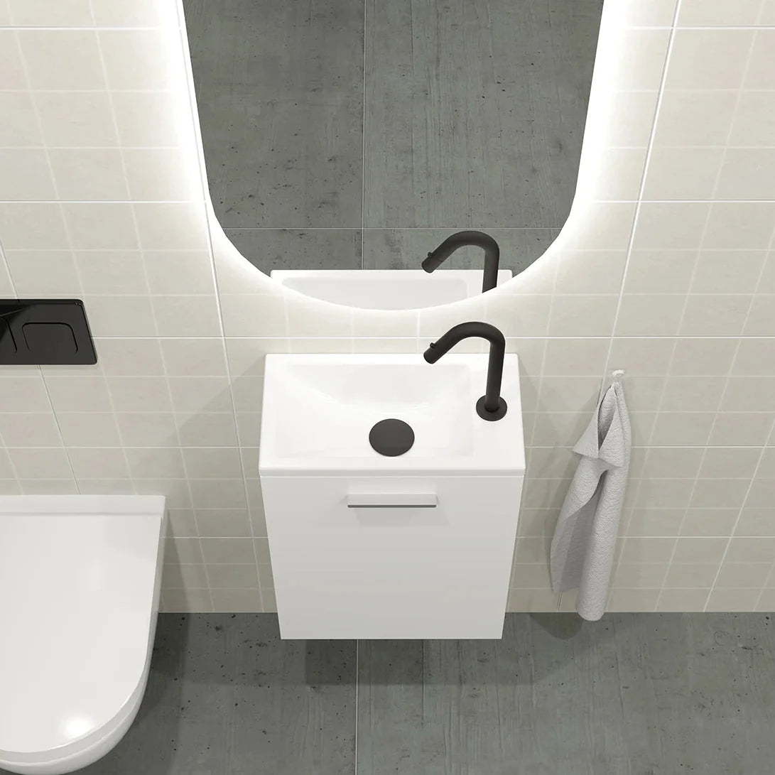 Meuble lave-mains 40cm Blanc Brillant