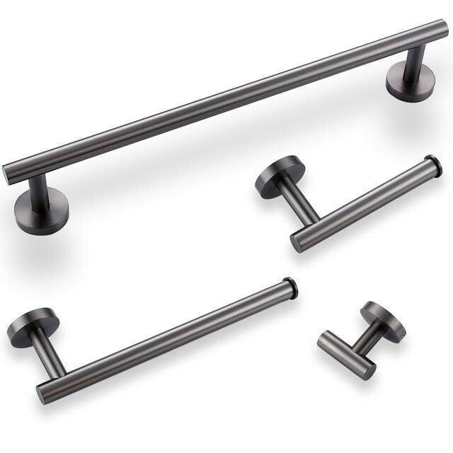 Ensemble d'accessoires de salle de bain gris anthracite