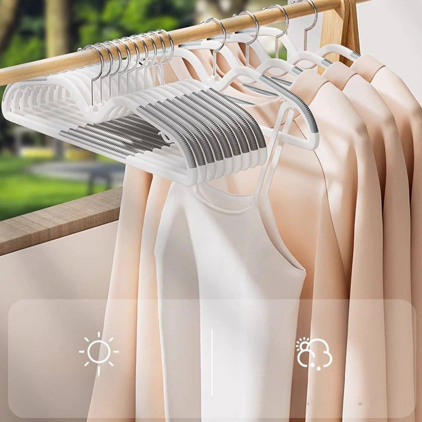 Lot de cintres plastiques antidérapants pivotants – 10 pièces - Aeraly