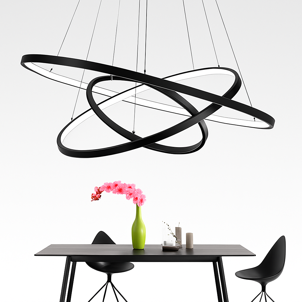 Lustre design anneaux suspendus LED AURELIA