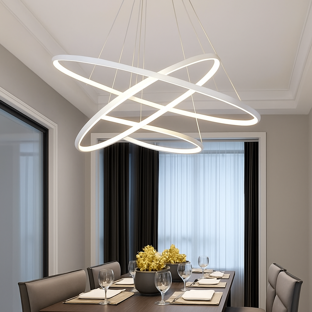 Lustre design anneaux suspendus LED AURELIA