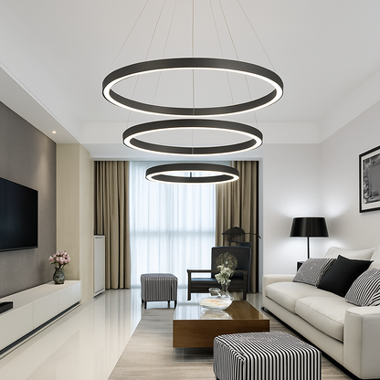 Lustre design anneaux suspendus LED AURELIA