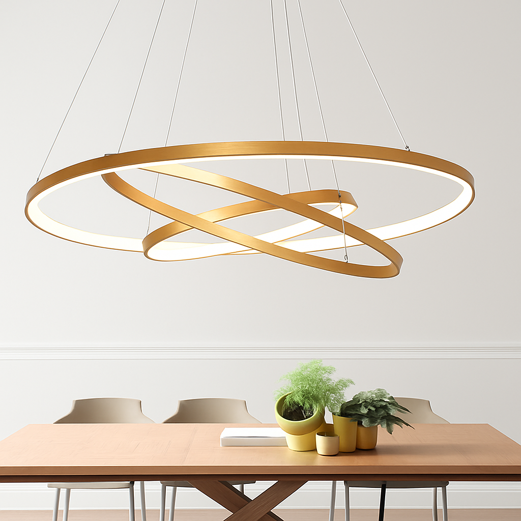 Lustre design anneaux imbriqués LED ANELLO