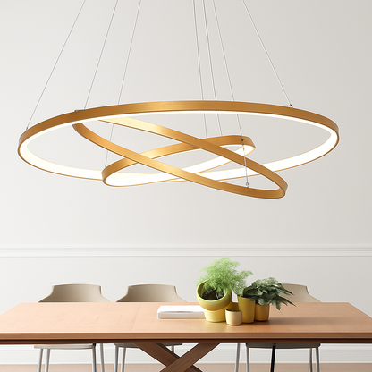 Lustre design anneaux imbriqués LED ANELLO
