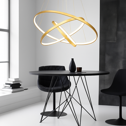 Lustre design anneaux imbriqués LED ANELLO