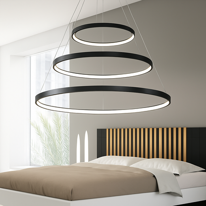 Lustre design anneaux imbriqués LED ANELLO