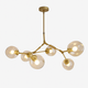 Lustre design doré boules de verre AMBRA