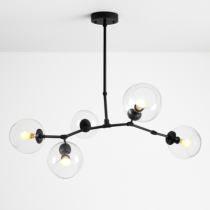 Lustre design doré boules de verre AMBRA