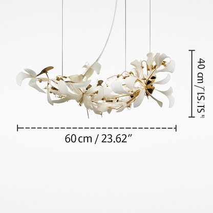 Lustre feuilles de céramique branches dorées AUREA