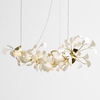 Lustre feuilles de céramique branches dorées AUREA