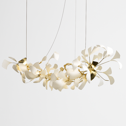 Lustre feuilles de céramique branches dorées AUREA