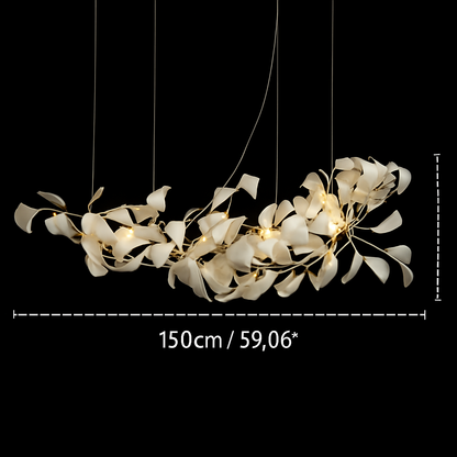 Lustre feuilles de céramique branches dorées AUREA