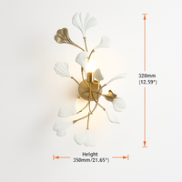 Lustre feuilles de céramique branches dorées AUREA