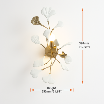 Lustre feuilles de céramique branches dorées AUREA