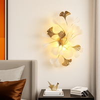 Lustre feuilles de céramique branches dorées AUREA