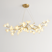Lustre feuilles de céramique branches dorées AUREA