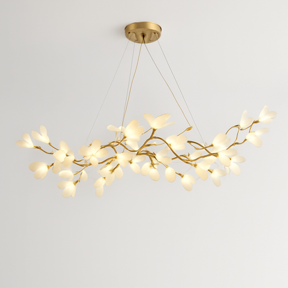 Lustre feuilles de céramique branches dorées AUREA