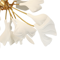 Lustre feuilles de céramique branches dorées AUREA