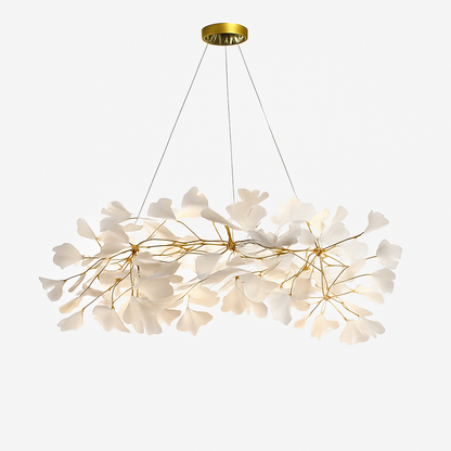 Lustre feuilles de céramique branches dorées AUREA