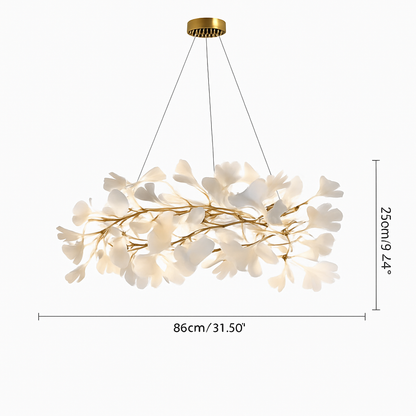 Lustre feuilles de céramique branches dorées AUREA