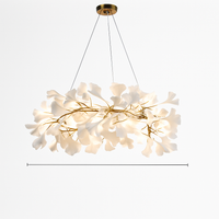 Lustre feuilles de céramique branches dorées AUREA