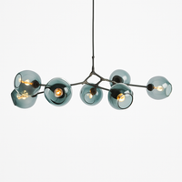 Lustre design LED branches métal bulles verre GEMMA