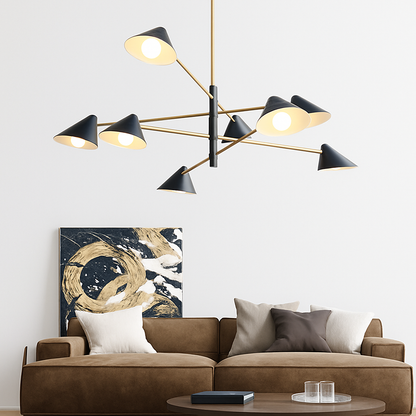 Lustre design LED abat-jours triangles style loft PRISMA