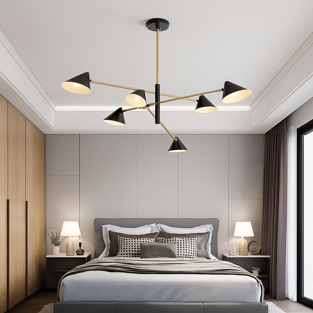 Lustre design LED abat-jours triangles style loft PRISMA