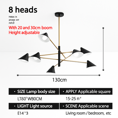 Lustre design LED abat-jours triangles style loft PRISMA