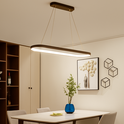Lustre LED design suspendu arrondi aluminium LUNARE