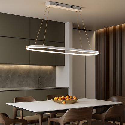 Lustre LED design suspendu arrondi aluminium LUNARE