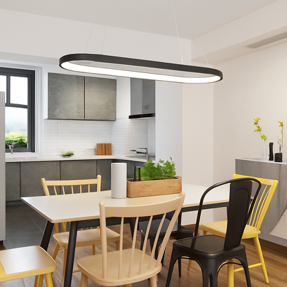 Lustre LED design suspendu arrondi aluminium LUNARE