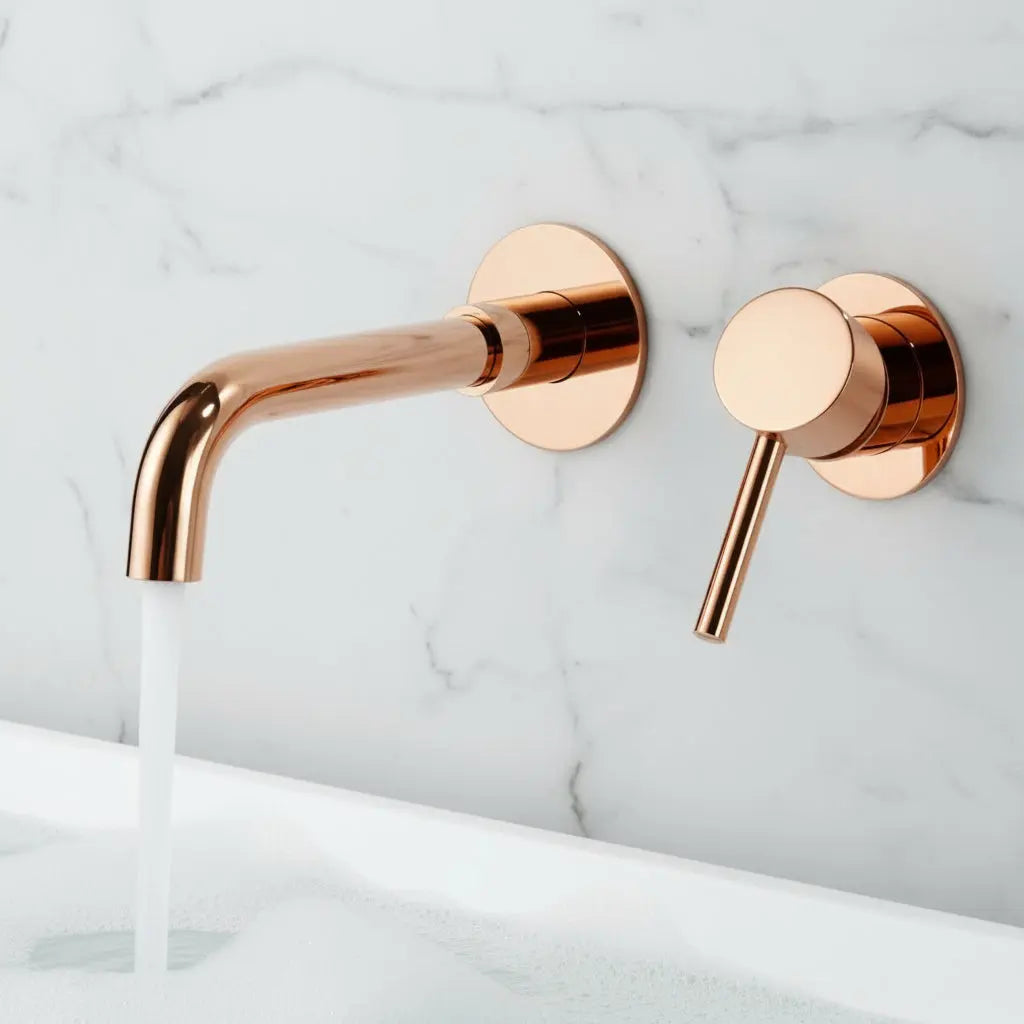 Mitigeur de lavabo encastré or rose