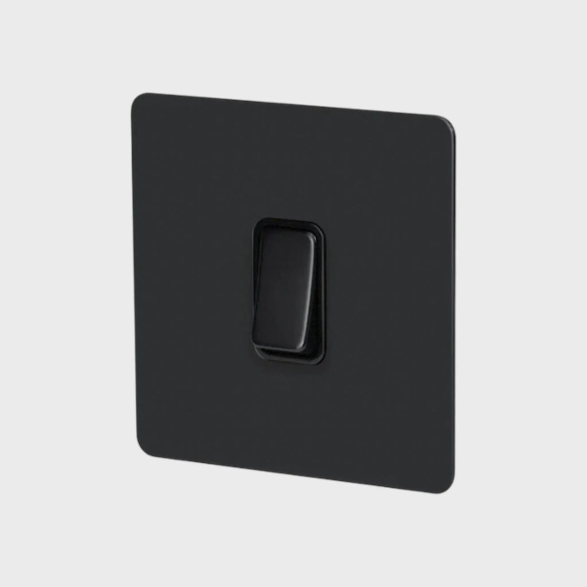 interrupteur bouton plat simple noir mat