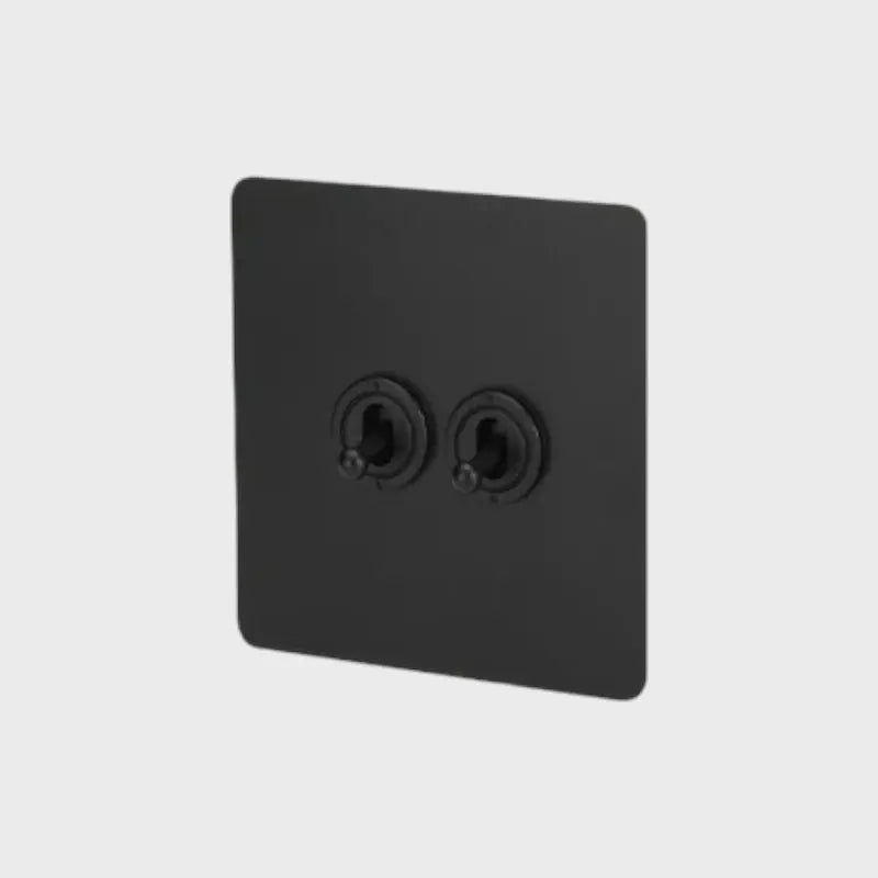 interrupteur va-et-vient double noir mat