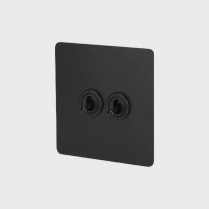 interrupteur va-et-vient double noir mat