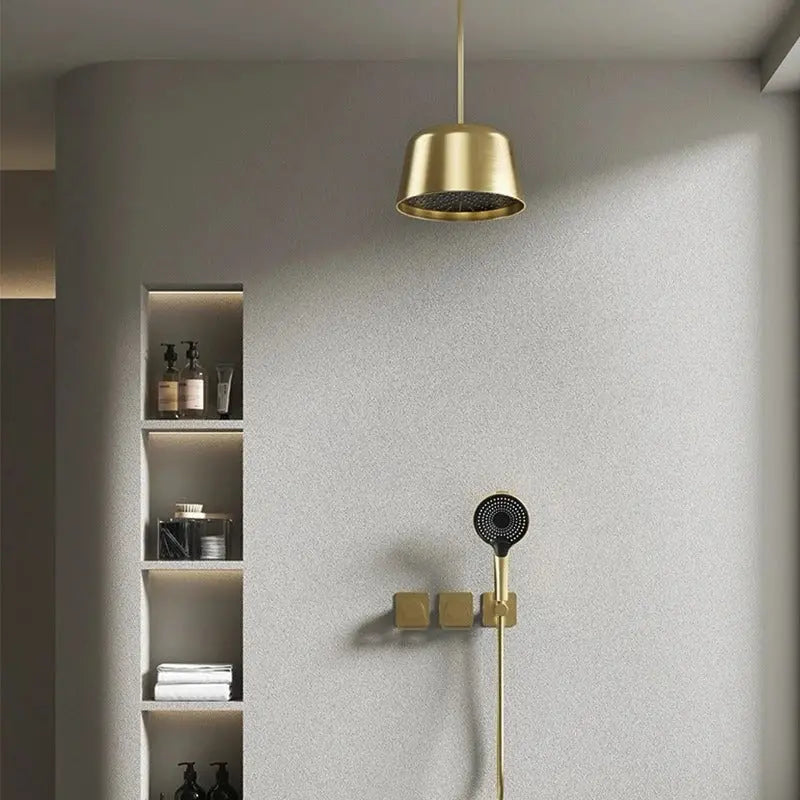Mitigeur de Douche plafond or brossé