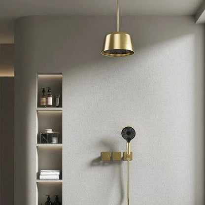 Mitigeur de Douche plafond or brossé