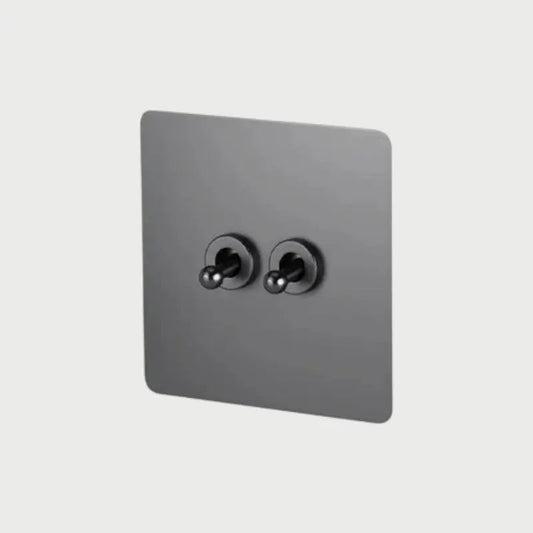 interrupteur va-et-vient double anthracite