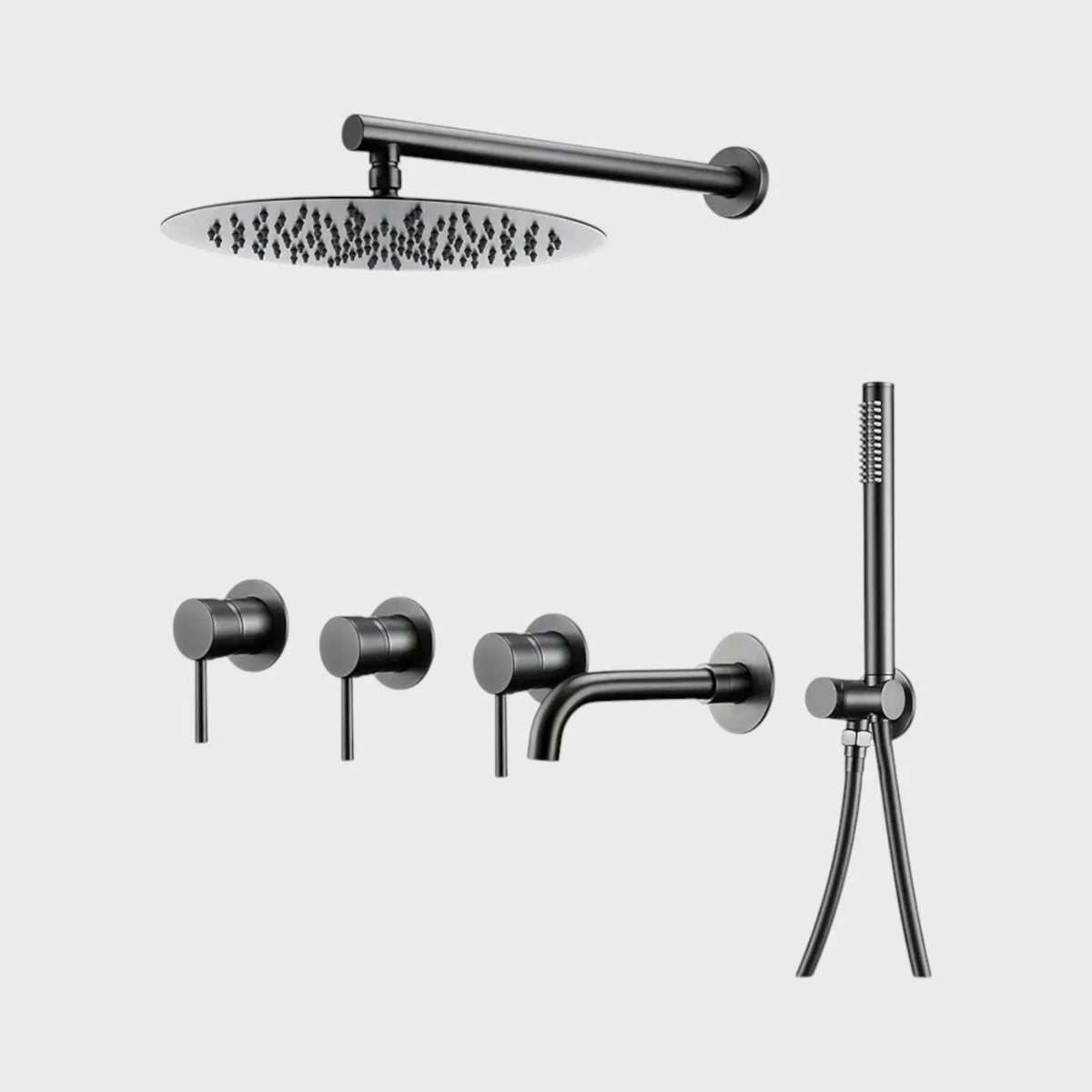 Kit de douche-bain encastré anthracite