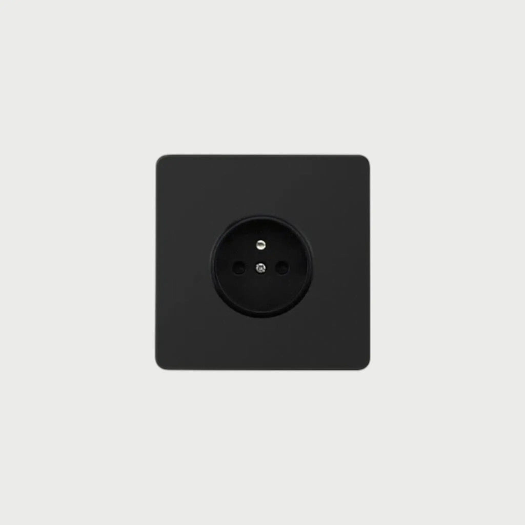 prise de courant simple noir mat