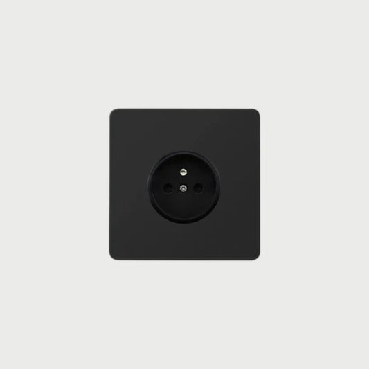 prise de courant simple noir mat