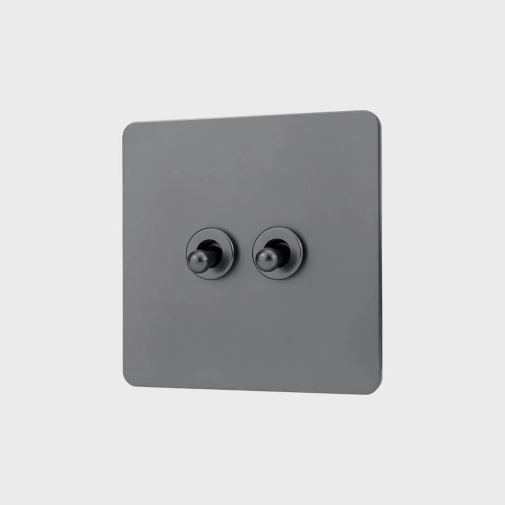 interrupteur va-et-vient double anthracite