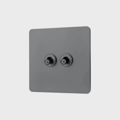 interrupteur va-et-vient double anthracite