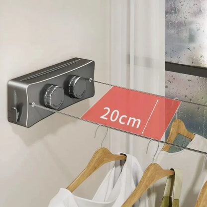 Corde à linge mural rétractable double fil - Aéraly