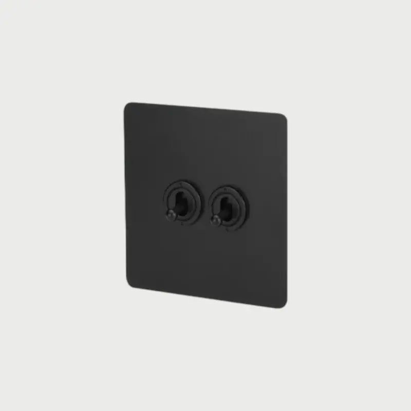 interrupteur va-et-vient double noir mat